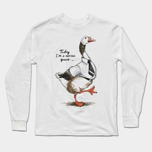 Today I'm A Serious Goose Silly Goose Cute Funny Long Sleeve T-Shirt